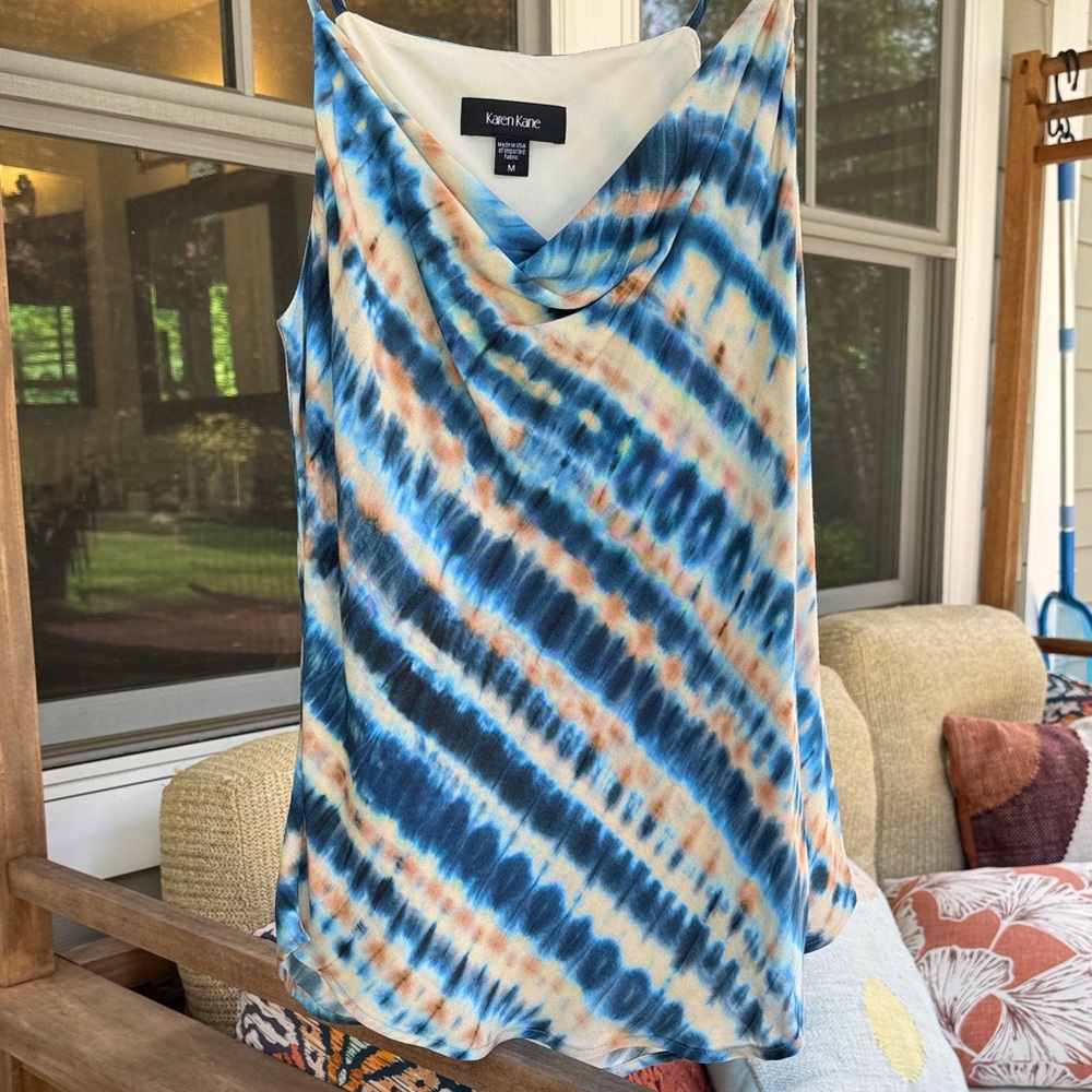 Karen Kane Multicolor Tie-Dye Dressier Tank Top